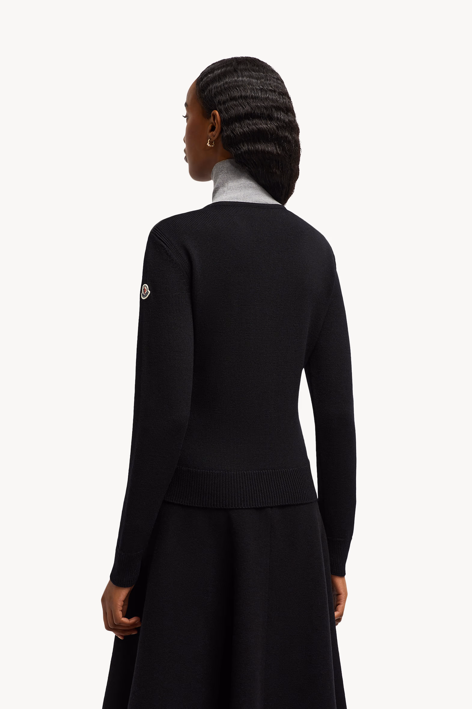 Padded Wool Cardigan Black Moncler 5
